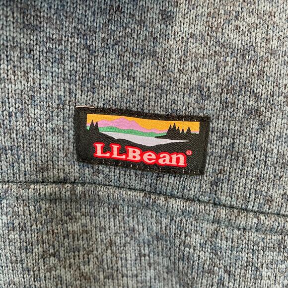 L.L. Bean Sweater Fleece Snap Neck Teal Gray Pullover Gorpcore Hiking XL Petite - Picture 4 of 6
